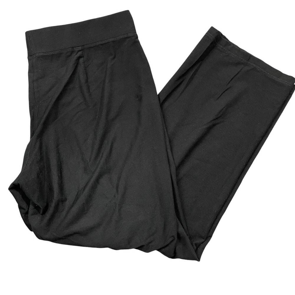 Eileen Fisher Large Black Pull‎ On Elastic Waist Straight Full Leg